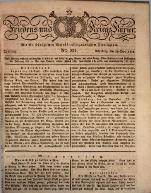 Der Friedens- u. Kriegs-Kurier (Nürnberger Friedens- und Kriegs-Kurier) Freitag 30. September 1825