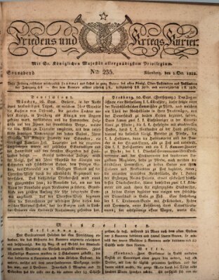 Der Friedens- u. Kriegs-Kurier (Nürnberger Friedens- und Kriegs-Kurier) Samstag 1. Oktober 1825