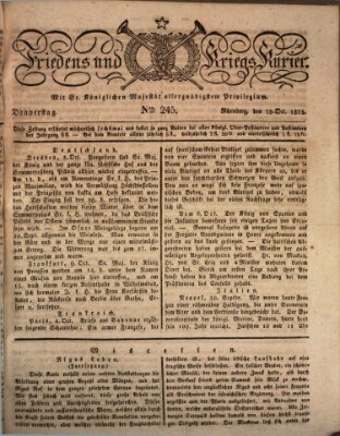 Der Friedens- u. Kriegs-Kurier (Nürnberger Friedens- und Kriegs-Kurier) Donnerstag 13. Oktober 1825