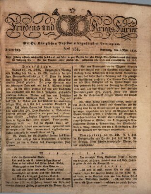 Der Friedens- u. Kriegs-Kurier (Nürnberger Friedens- und Kriegs-Kurier) Dienstag 1. November 1825