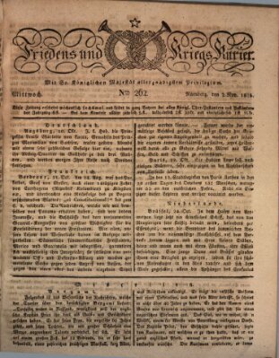 Der Friedens- u. Kriegs-Kurier (Nürnberger Friedens- und Kriegs-Kurier) Mittwoch 2. November 1825