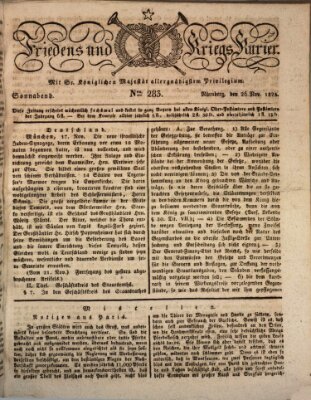 Der Friedens- u. Kriegs-Kurier (Nürnberger Friedens- und Kriegs-Kurier) Samstag 26. November 1825