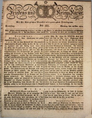 Der Friedens- u. Kriegs-Kurier (Nürnberger Friedens- und Kriegs-Kurier) Montag 28. November 1825