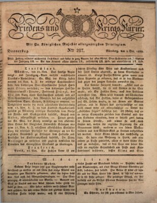 Der Friedens- u. Kriegs-Kurier (Nürnberger Friedens- und Kriegs-Kurier) Donnerstag 1. Dezember 1825