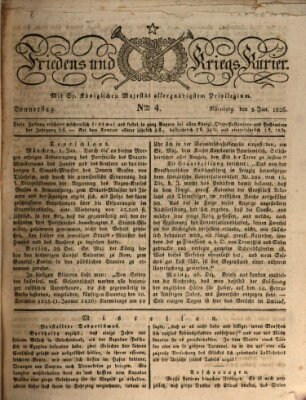 Der Friedens- u. Kriegs-Kurier (Nürnberger Friedens- und Kriegs-Kurier) Donnerstag 5. Januar 1826