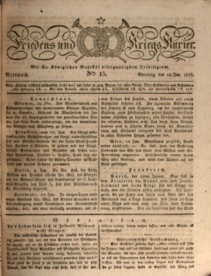 Der Friedens- u. Kriegs-Kurier (Nürnberger Friedens- und Kriegs-Kurier) Mittwoch 18. Januar 1826