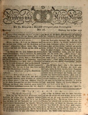 Der Friedens- u. Kriegs-Kurier (Nürnberger Friedens- und Kriegs-Kurier) Freitag 20. Januar 1826