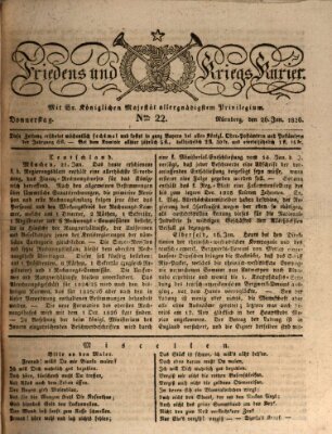 Der Friedens- u. Kriegs-Kurier (Nürnberger Friedens- und Kriegs-Kurier) Donnerstag 26. Januar 1826