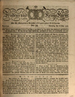 Der Friedens- u. Kriegs-Kurier (Nürnberger Friedens- und Kriegs-Kurier) Freitag 27. Januar 1826