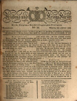 Der Friedens- u. Kriegs-Kurier (Nürnberger Friedens- und Kriegs-Kurier) Samstag 4. Februar 1826