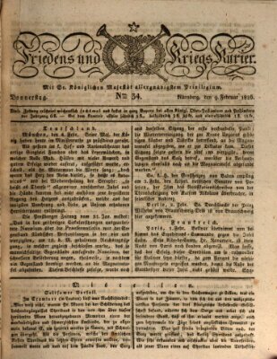 Der Friedens- u. Kriegs-Kurier (Nürnberger Friedens- und Kriegs-Kurier) Donnerstag 9. Februar 1826