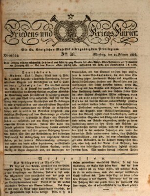 Der Friedens- u. Kriegs-Kurier (Nürnberger Friedens- und Kriegs-Kurier) Dienstag 14. Februar 1826