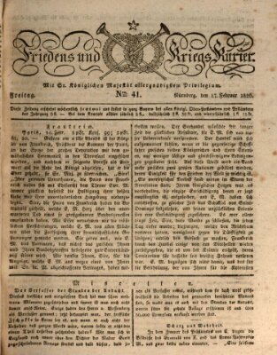 Der Friedens- u. Kriegs-Kurier (Nürnberger Friedens- und Kriegs-Kurier) Freitag 17. Februar 1826