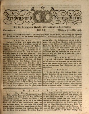 Der Friedens- u. Kriegs-Kurier (Nürnberger Friedens- und Kriegs-Kurier) Samstag 4. März 1826