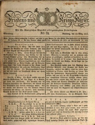 Der Friedens- u. Kriegs-Kurier (Nürnberger Friedens- und Kriegs-Kurier) Mittwoch 15. März 1826