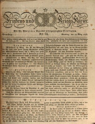 Der Friedens- u. Kriegs-Kurier (Nürnberger Friedens- und Kriegs-Kurier) Dienstag 14. März 1826