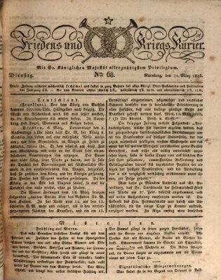 Der Friedens- u. Kriegs-Kurier (Nürnberger Friedens- und Kriegs-Kurier) Dienstag 21. März 1826