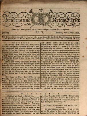 Der Friedens- u. Kriegs-Kurier (Nürnberger Friedens- und Kriegs-Kurier) Freitag 24. März 1826