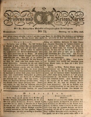 Der Friedens- u. Kriegs-Kurier (Nürnberger Friedens- und Kriegs-Kurier) Samstag 25. März 1826