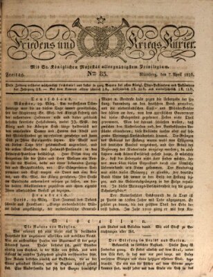 Der Friedens- u. Kriegs-Kurier (Nürnberger Friedens- und Kriegs-Kurier) Freitag 7. April 1826