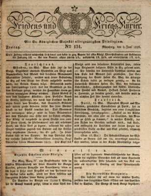 Der Friedens- u. Kriegs-Kurier (Nürnberger Friedens- und Kriegs-Kurier) Freitag 2. Juni 1826