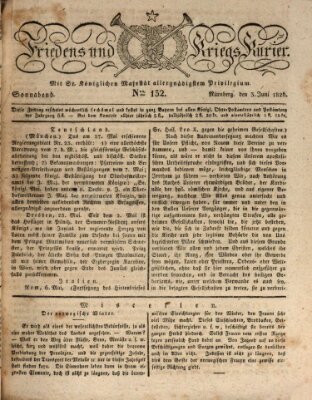 Der Friedens- u. Kriegs-Kurier (Nürnberger Friedens- und Kriegs-Kurier) Samstag 3. Juni 1826