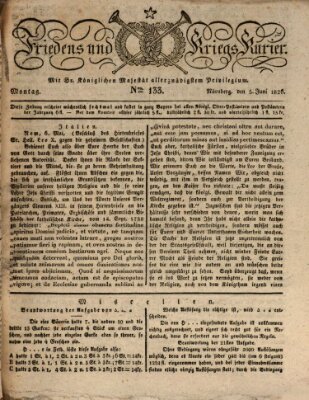 Der Friedens- u. Kriegs-Kurier (Nürnberger Friedens- und Kriegs-Kurier) Montag 5. Juni 1826