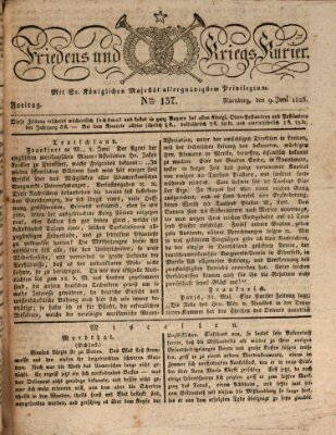 Der Friedens- u. Kriegs-Kurier (Nürnberger Friedens- und Kriegs-Kurier) Freitag 9. Juni 1826