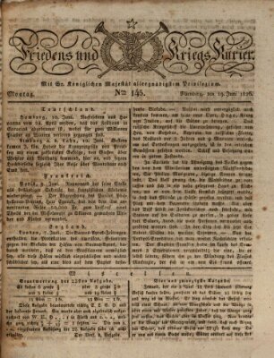 Der Friedens- u. Kriegs-Kurier (Nürnberger Friedens- und Kriegs-Kurier) Montag 19. Juni 1826