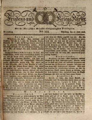 Der Friedens- u. Kriegs-Kurier (Nürnberger Friedens- und Kriegs-Kurier) Dienstag 27. Juni 1826