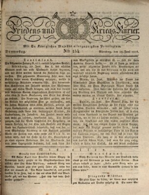 Der Friedens- u. Kriegs-Kurier (Nürnberger Friedens- und Kriegs-Kurier) Donnerstag 29. Juni 1826