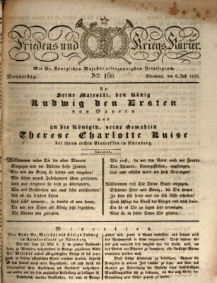 Der Friedens- u. Kriegs-Kurier (Nürnberger Friedens- und Kriegs-Kurier) Donnerstag 6. Juli 1826