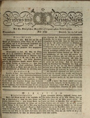 Der Friedens- u. Kriegs-Kurier (Nürnberger Friedens- und Kriegs-Kurier) Samstag 15. Juli 1826