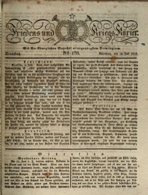 Der Friedens- u. Kriegs-Kurier (Nürnberger Friedens- und Kriegs-Kurier) Dienstag 18. Juli 1826