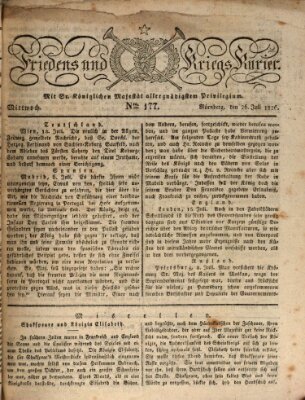 Der Friedens- u. Kriegs-Kurier (Nürnberger Friedens- und Kriegs-Kurier) Mittwoch 26. Juli 1826