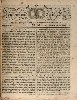 Der Friedens- u. Kriegs-Kurier (Nürnberger Friedens- und Kriegs-Kurier) Samstag 12. August 1826