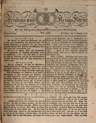 Der Friedens- u. Kriegs-Kurier (Nürnberger Friedens- und Kriegs-Kurier) Donnerstag 17. August 1826