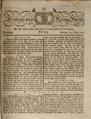 Der Friedens- u. Kriegs-Kurier (Nürnberger Friedens- und Kriegs-Kurier) Dienstag 5. September 1826