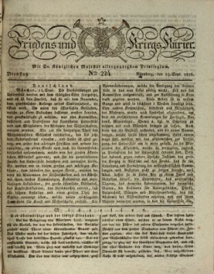 Der Friedens- u. Kriegs-Kurier (Nürnberger Friedens- und Kriegs-Kurier) Dienstag 19. September 1826