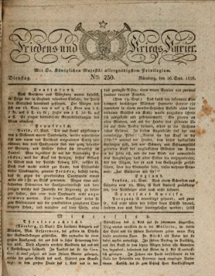 Der Friedens- u. Kriegs-Kurier (Nürnberger Friedens- und Kriegs-Kurier) Dienstag 26. September 1826