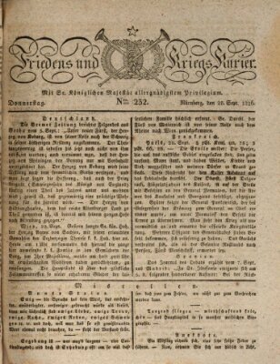 Der Friedens- u. Kriegs-Kurier (Nürnberger Friedens- und Kriegs-Kurier) Donnerstag 28. September 1826