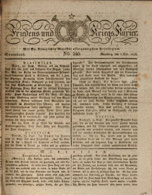 Der Friedens- u. Kriegs-Kurier (Nürnberger Friedens- und Kriegs-Kurier) Samstag 7. Oktober 1826