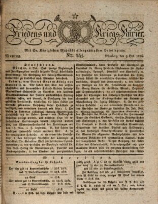 Der Friedens- u. Kriegs-Kurier (Nürnberger Friedens- und Kriegs-Kurier) Montag 9. Oktober 1826