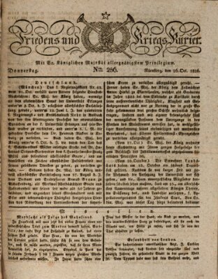 Der Friedens- u. Kriegs-Kurier (Nürnberger Friedens- und Kriegs-Kurier) Donnerstag 26. Oktober 1826