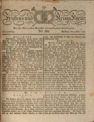 Der Friedens- u. Kriegs-Kurier (Nürnberger Friedens- und Kriegs-Kurier) Donnerstag 9. November 1826