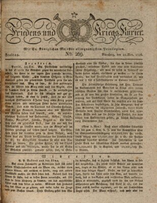 Der Friedens- u. Kriegs-Kurier (Nürnberger Friedens- und Kriegs-Kurier) Freitag 10. November 1826