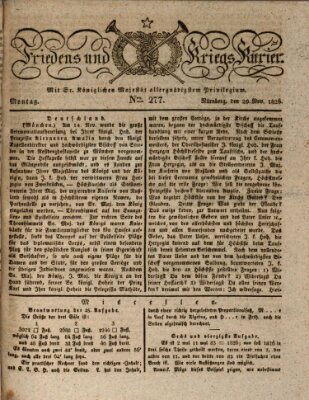 Der Friedens- u. Kriegs-Kurier (Nürnberger Friedens- und Kriegs-Kurier) Montag 20. November 1826