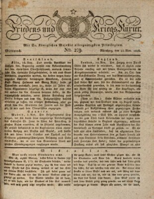 Der Friedens- u. Kriegs-Kurier (Nürnberger Friedens- und Kriegs-Kurier) Mittwoch 22. November 1826