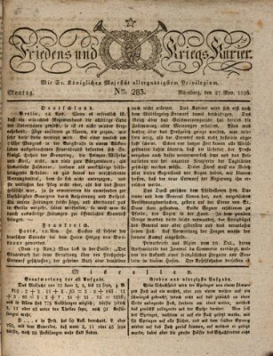 Der Friedens- u. Kriegs-Kurier (Nürnberger Friedens- und Kriegs-Kurier) Montag 27. November 1826