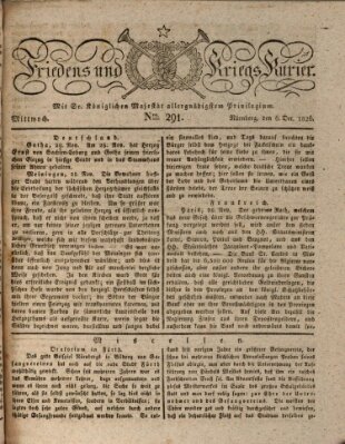 Der Friedens- u. Kriegs-Kurier (Nürnberger Friedens- und Kriegs-Kurier) Mittwoch 6. Dezember 1826